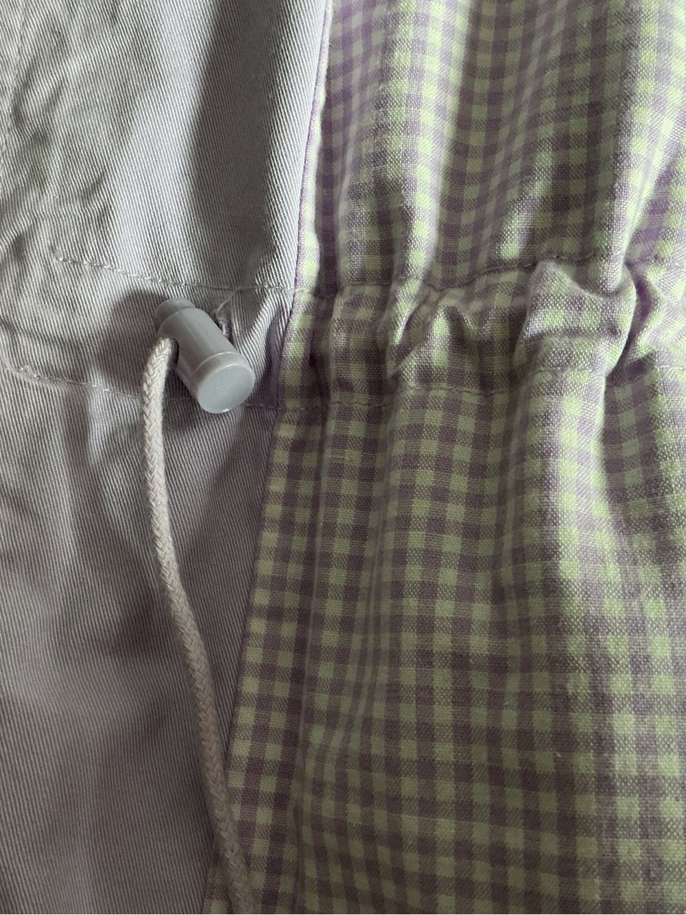 Denim & Co Barn Jacket Womens Large Lavender Purple Gingham Chore Coat NWOT - Picture 13 of 14